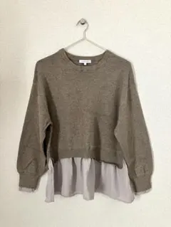 GLOBAL WORK / メルティ布帛ドッキングプルオーバー L