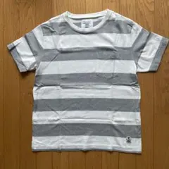FIDELITY ボーダー 半袖ポケットTシャツ グレー Mのサムネイル