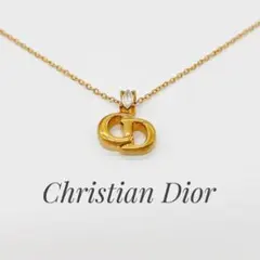 Christian Dior ディオール ネックレス CDロゴ ビジューゴールド