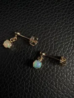 プレシャスオパール　ピアス　ハンドメイド　天然石