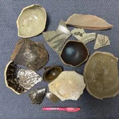 美濃古陶 陶片 資料② 志野、絵志野の陶片 向付の高台ほか 元屋敷かも