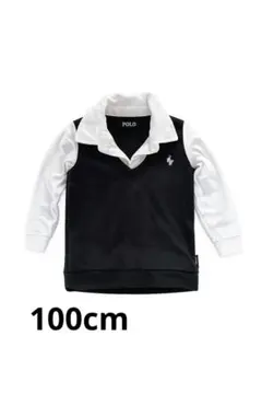 長袖トップス 100cm ブラック/ホワイト
