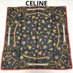 【美品】最終価格CELINE ハンカチ アンティーク柄 ブラック