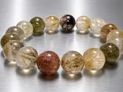 高品質 【濃厚色】【美品】天然石ミックスルチルス約12.4mm 