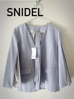 タグ付き未使用新品 スナイデル 袖スリットジャケット ノーカラー ブルー M