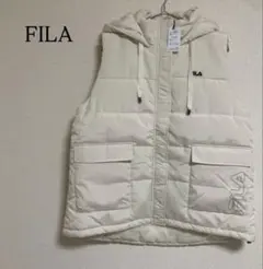 フィラ ダウンベスト アウター L アイボリー 中綿 フード トップス ゴルフ