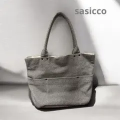 sasiccoサシッコ 三河木綿 刺子織 トートバッグ消防柄刺し子市松模様