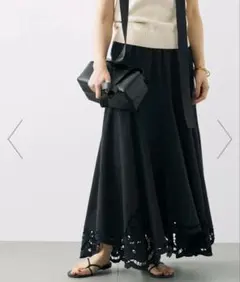 【新品】BABYLONE フレアスカート ブラック レース裾