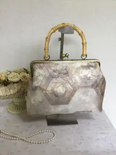 花ぷらら・藤色・ハンドメイド・着物・大きめ・トートバッグ・989 
