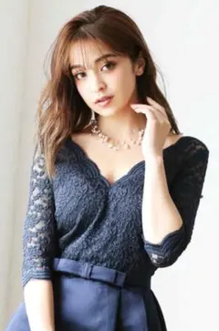 dress lab ドレス ワンピース レース ネイビー
