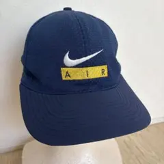 希少 90s NIKE AIR ブルー 刺繍ロゴ キャップ 帽子