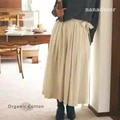 nanadecorナナデコール☆オーガニックコットン リボンギャザースカート