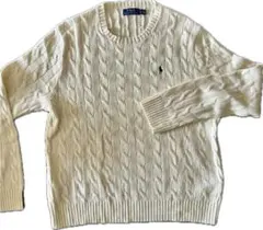 POLO RALPH LAUREN ケーブルニット コットンセーター ラージ