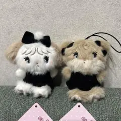 mikko BLACK リボン ぬいぐるみ マスコット ラテ スフレ セット