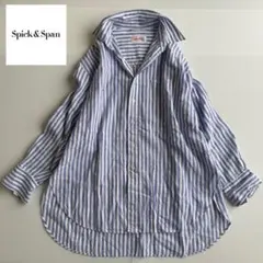 美品　スピックアンドスパン　23SS　コットンリネン　ストライプシャツ