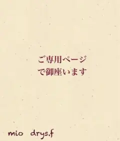 ♡K.K♡(◕ᴗ◕✿)✩˚*様　ご専用ページで御座います