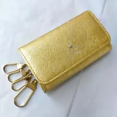 極美品　LANVIN on Blue　4連　リュクサンブールゴールド　キーケース