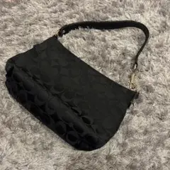 【極美品】 COACH ポピー ワンショルダー バッグ 黒 シグネチャー y2k