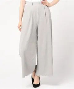 ヘザー リブカットワイドパンツ