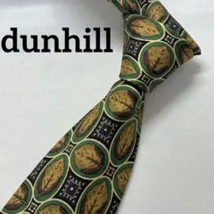 ダンヒル ブランド ネクタイ 総柄 リーフ柄 小紋柄 シルク dunhill