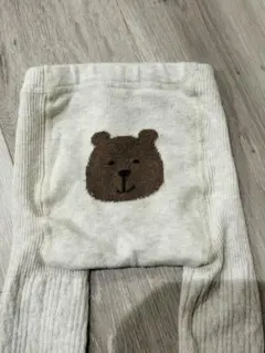 gap クマ刺繍 リブ編みベビータイツ　12〜24