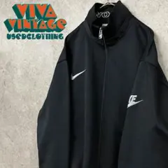 レア 日本製90s【古着】ナイキ刺繍トラックジャケット ブラック メンズL