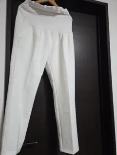 ANGELIEBE マタニティパンツ センタープレスMサイズ ホワイト