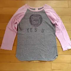 DENIM DUNGAREE 160 ラグランTシャツ L ロンT ロゴ グレー