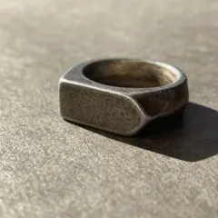 【即購入OK】ビンテージ シルバー 六角形デザインリング　メキシカンジュエリー