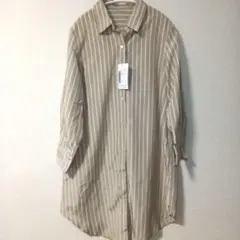 新品 МSize ロングシャツ ストライプ ベージュ