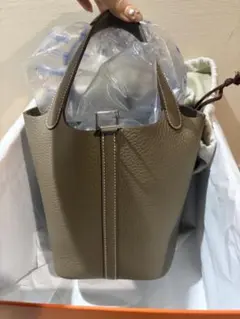 HERMES リンディミニ ベージュマルファ×シルバー金具 美品 - メルカリ