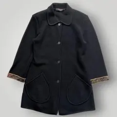 美品　レオナール　LEONARD ロングカーディガン　2 ブラック　羽織りり 美品 レオナール LEONARD ロングカーディガン 2 ブラック 羽織りり