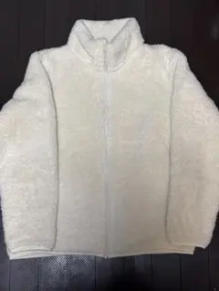 ファーフリースフルジップジャケット オフホワイトL ユニクロ UNIQLO