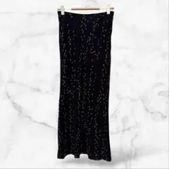 【ルブランシュ】タイトロングスカート 総柄(2/M)キュプラ100 薄手 下