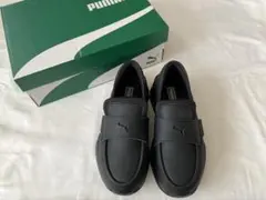 【新品・未使用】PUMA ブラック ローファー 厚底 24センチ