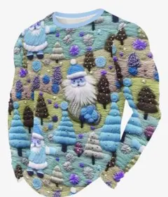 クリスマス向け　デジタルプリント　長袖Ｔシャツ　３Ｌサイズ　1着のみ　即日発送