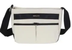 marie claire　生成り /黒　キャンパス　ショルダーバッグ