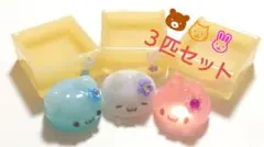 ハンドメイド！ねこ＆くま＆うさぎ ３匹セット レジン作品