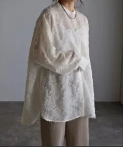 極美品✨️willfully / スカラップパッチワークレースシャツジャケット