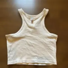 H&M リブ編みタンクトップ Sサイズ ホワイト