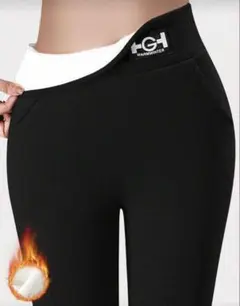 暖かい裏起毛レギンス XLサイズ ブラック