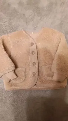 ボアブルゾン　ベージュ　ボタン　子供服　韓国　フリース