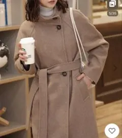 Stola. ストラ ベージュ ロングコート ベルト付き カシミヤ Stola. ストラ ベージュ ロングコート ベルト付き カシミヤ - メルカリ