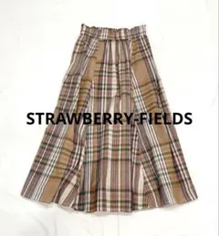 【新品】STRAWBERRY-FIELDS ビッグカラーチェックⅡロングスカートのサムネイル