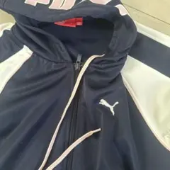 PUMA フード付きパーカー ネイビー/ホワイト