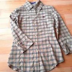 BURBERRY バーバリーブルーレーベル ノバチェックシャツ ロゴ刺繍