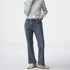 【新品タグ付き】スリムフレアジーンズ+EC（丈短め68.0cm）　Sサイズ