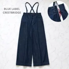 美品✨バーバリーブルーレーベルクレストブリッジ サロペット ワイド デニム風のサムネイル