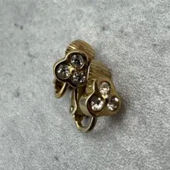 美品✨ クリスチャンディオール クローバー 花柄 ラインストーン イヤリング D