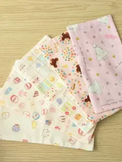 №10ガーゼハンカチ　ハーフ　ハンドメイド　5枚セット